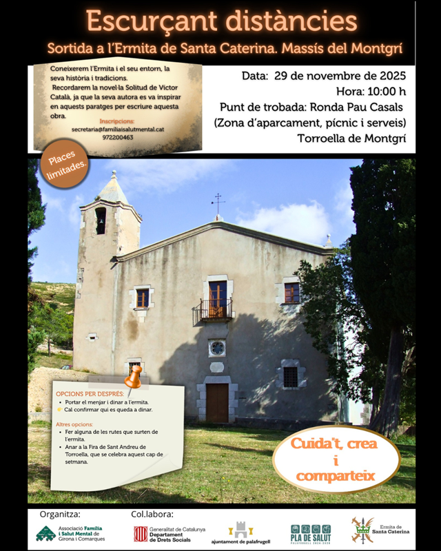Sortida a l’Ermita de Santa Caterina amb les famílies del projecte Cuida’t, Crea i Comparteix